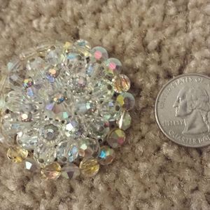Vintage Brooch Pageant AB Stones Crystals